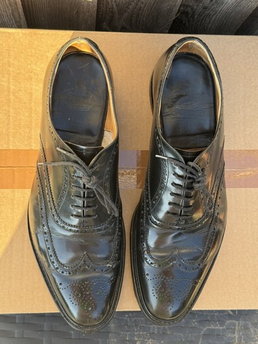 CHURCH’S Brogue alare da uomo in pelle nera made in England UK11 - Foto 6 di 23