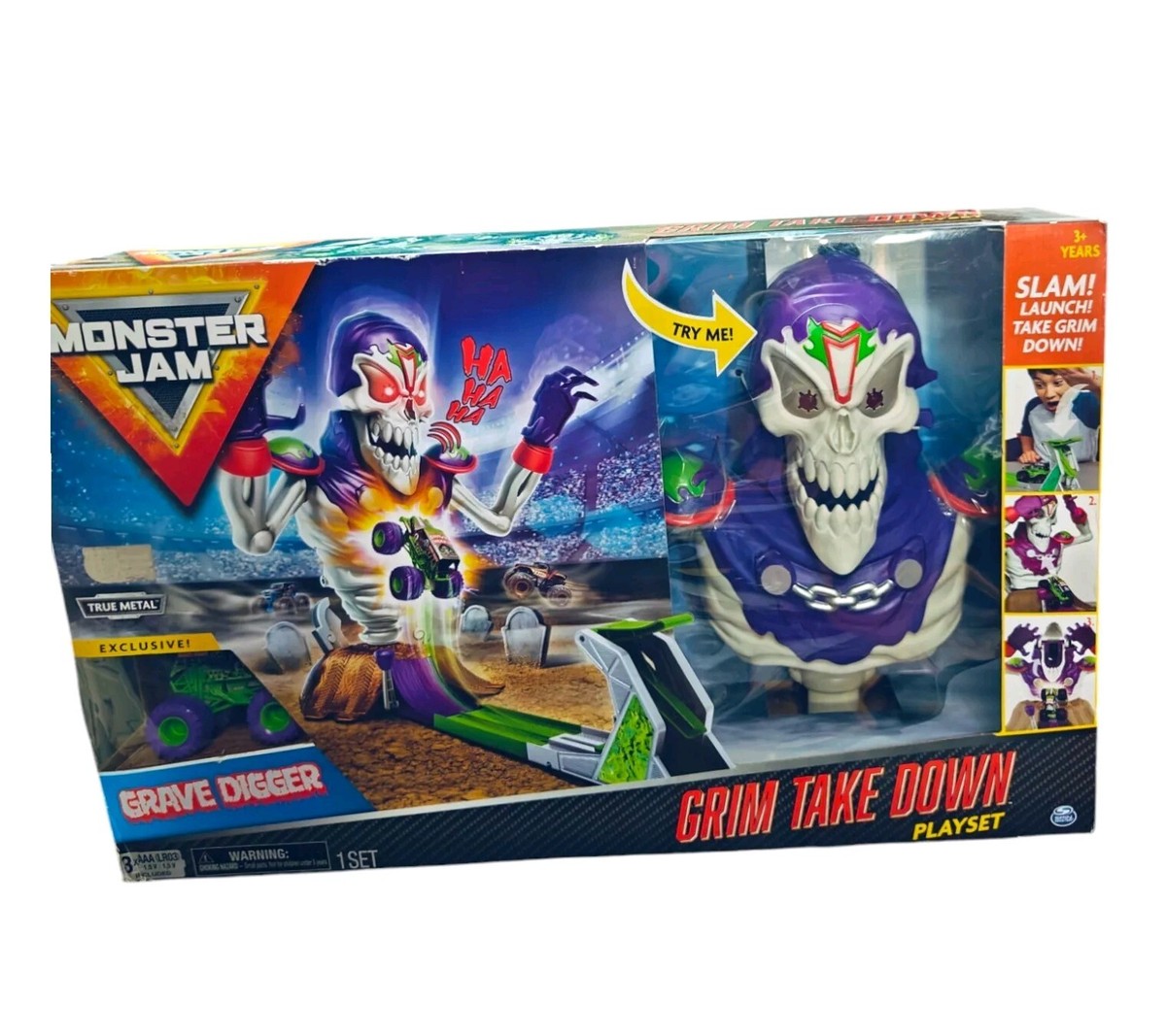 Monster Jam Grim Takedown Grave Digger Head 2 Head Battle Lights