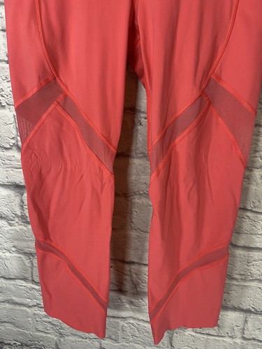 LULULEMON On Pace 21” Glossy Pink/coral Nulux Size 6 Leggings Mesh W6AN8S - Picture 12 of 12