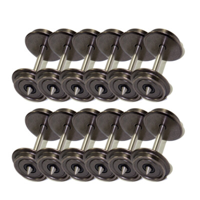 24 Ruote Scala HO 1:87 In Metallo Per Trenini - Scala 36" AC, Pronte All'uso, Marca Evemodel!