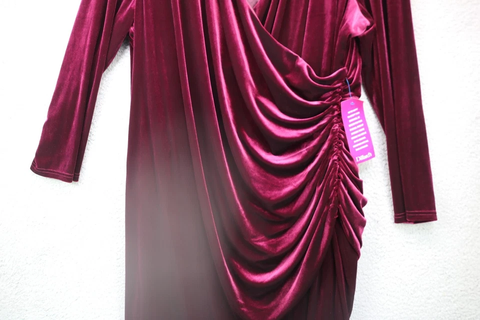 Vestido para mujer Alex Marie caoba plus Nikki envolvente-terciopelo-24W-nuevo con etiquetas Foto 3 de 4