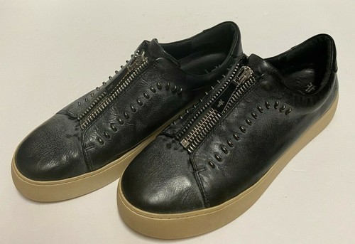 frye leather zip sneakers