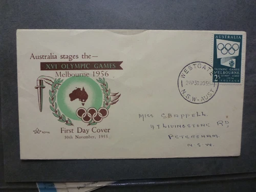AUSTRALIA 1956 OLYMPIC GAMES ROYAL ILLUSTRATED FIRST DAY COVER