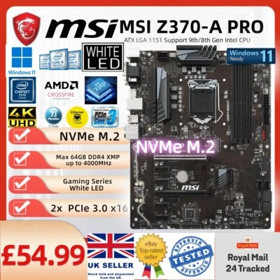 MSI Z370-A PRO ATX motherboard LGA1151 for Intel 8th 9th gen i9 i7 i5 i3