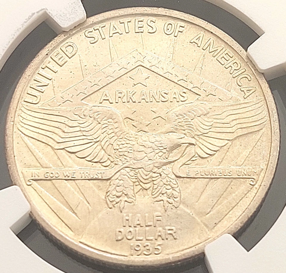 1935 Arkansas 50 Cents , NGC  MS 65,  nice silver coin         # 1954, 63-07 - Image 4 of 4