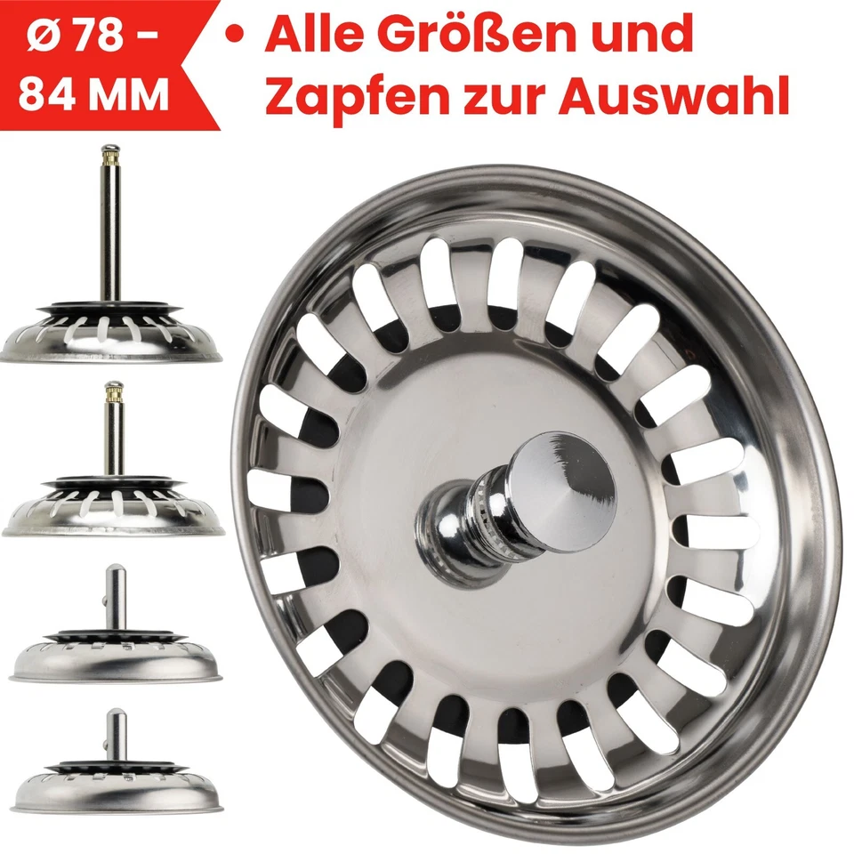 Spülbecken Siebkörbchen Ø 78 79 80 20 83 84 mm Siebkorb Zapfen Stift Sieb Spüle