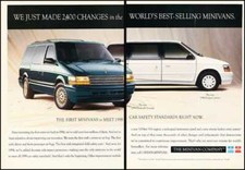 1994 Dodge Caravan Plymouth Voyager 2-page Advertisement Print Art Car Ad J756a