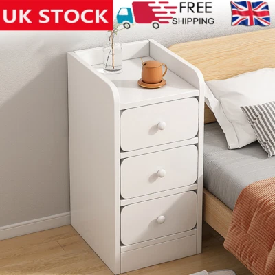 HM-GARDEN123 White Home Bed Side Cabinet Bedroom Storage Drawer Shelf Nightstand Side Table
