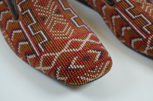 Donald J Pliner Italy Size 8 Aryn Women's Mosaic Beaded Loafer Slip-on Shoe - Picture 2 of 12