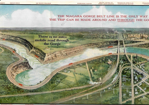Niagara Falls Gorge Belt Line Train 1910s Tourist Brochure Foldout Map - Picture 3 of 4