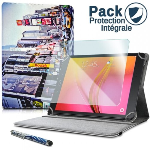 Pack Étui Motif KJ26B + Verre Flexible + Stylet pour Archos Core 101 3G / 4G