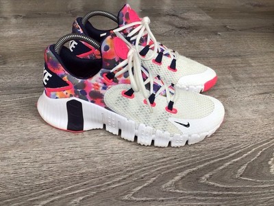 Nike Free Metcon 3 Women s Size 8.5 White Pink Multicolor Training Shoes
