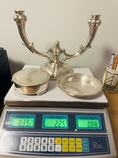 Konvolut 835 Silber – Kerzenleuchter, Dose & Schale (ca. 392g)