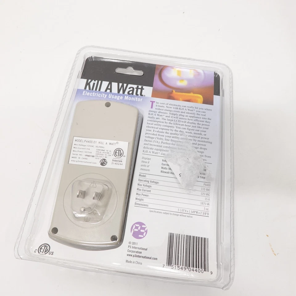 P3 International Kill-A-Watt Electricity Usage Monitor #P4400 - NEW - Image 4 of 4