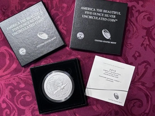 2015-P Kisatchie Louisiana ATB-5oz .999 Fine Burnished Silver
