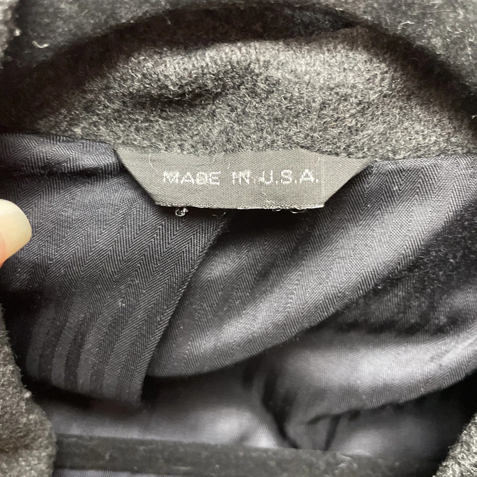 Vtg Roundtree & Yorke Double Breasted Overcoat Mens 46R Charcoal 100% Wool USA - Image 3 of 4