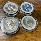 Lot of (4) 1962 Gem BU 90% Silver Washington Quarters, in Capsules!