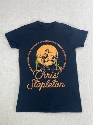 Chris Stapleton Shirt Unisex Kids Small Black Graphic Print Crew Neck Pullover