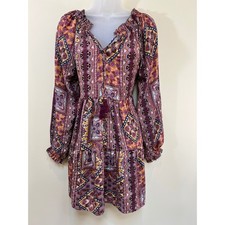 NWT Paani Anthropologie Women's Midi Dress Sz Small Tiered Ruffles Boho Festival