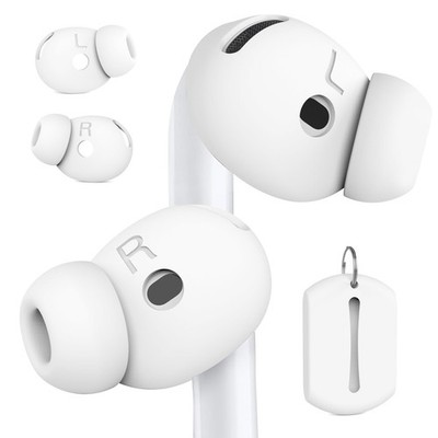 DamonLight 2 Pairs Ear Tips for AirPods 4 Grip Silicone 4, White 