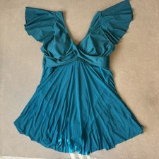 Blooming Jelly Ruffle Shoulder Mesh Swimdress One Piece Swimsuit Size 3XL