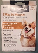 PETARMOR 7 Way De-Wormer 6 Flavored Chewables For Dogs Exp 06/27