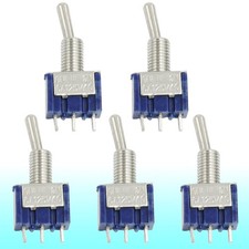 AC 125V 6A Single Pole Double Throw SPDT On/On Toggle Switch 5Pcs