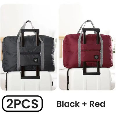 2er Pack Faltbare Reisetasche für Fluggesellschaften Handgepäck Weekender Übernachtung 