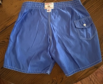 Birdwell Beach Britches Blue Swim Trunks Men s 34 Drawstring Back Pocket