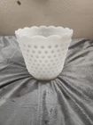 Vintage Fire King Milk Glass Hobnail Planter Flower Pot Vase Oven 5.5"