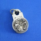 Rare match safe, padlock, racing, horseshoe, trumpets, sterling, by Winston,1890