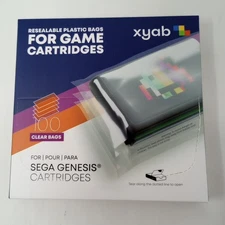 Pack Of 100 Sega Genesis Cartridge Sleeves / Resealable Bags By XYAB