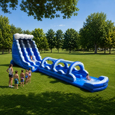 #ad #ad 65ft Commercial Inflatable Dual Lane Splash and Ride Waterslide with Blower $9799.99