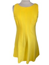 Ann Taylor Yellow Sleeveless Gored A-Line Dress Back Zip Size 6