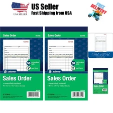Sales Order Book, 2-Part, Carbonless, White/Canary, 4-3/16 x 7-3/16 Inches, 5...