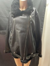 WINTERJACKE von Amisu  Kunstleder Schwarz Mit ( Fake Fur ) GR 40/42 L/XL NEU