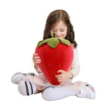 Cute Fruit Kids Pillow Stuffed Strawberry Plush Pillows Red 19.6 Inch/50cm