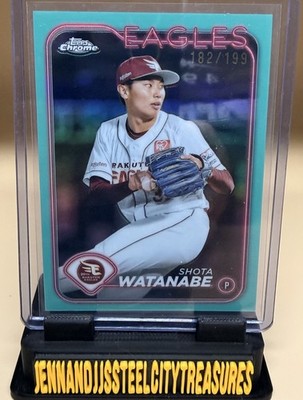 Shota Watanabe 182/199 2024 Topps Chrome NPB #192 Aqua Refractor Rakuten Eagles 