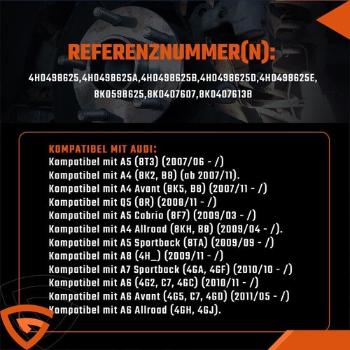 2x RADLAGER MIT RADNABE VORNE/HINTEN FÜR AUDI A4 8K B8 A5 8T 8F A6 A7 4G A8 Q5 - Bild 3 von 13