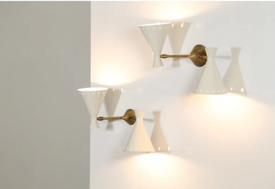 Aplique de pared italiano doble beige luces accesorios lámpara de pared regalo de Navidad Foto 4 de 4