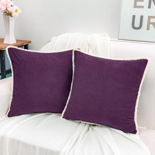 Chenille Throw Pillow Covers 18x18 Inch with 18" x 18" Pack of 2 Purple