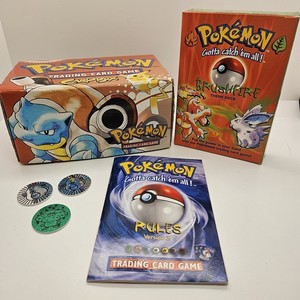 Vintage Pokémon TCG Starter Card Box + Brushfire Theme Deck Box Lot Wizards 1999