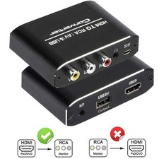 1080P HDMI to RCA Converter AV/CVSB L/R Video Box Support NTSC PAL