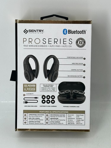 Sentry "Proseries" True Wireless Earbuds w/built In Mic (BT999) Xtra EarPads - Picture 2 of 3