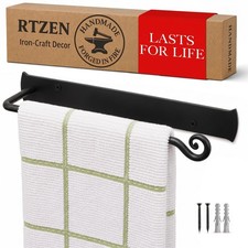 RTZEN Matte Black Hand Towel Holder for Your Bathroom, Fits 10" Towels Classic