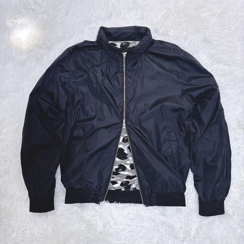 A Bathing Ape 90s Vintage Polyester Nylon Hooded Blouson Jacket Black - Picture 4 of 11