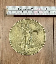 BIG 3'' LIBERTY MCMVII UNITED STATES OF AMERICA  TWENTY DOLLARS  REPLICA COIN
