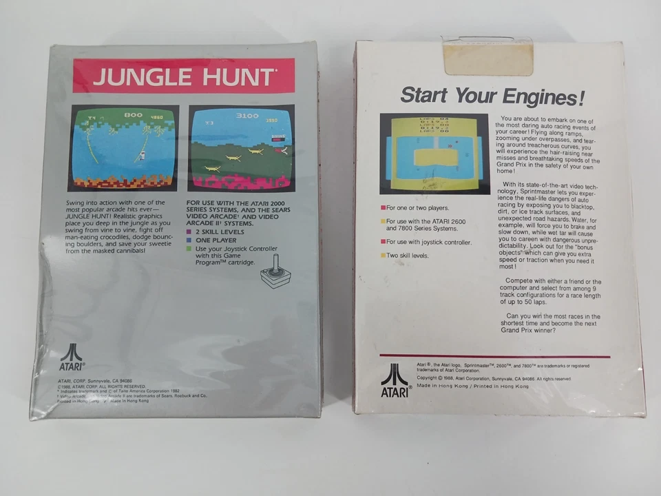 Atari 2600 Jungle Hunt and Sprint Master CX26155 CX2688 1988 New Factory Sealed - Image 2 of 4