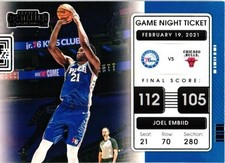 2021-22 Panini Contenders #2 Joel Embiid Game Night Ticket