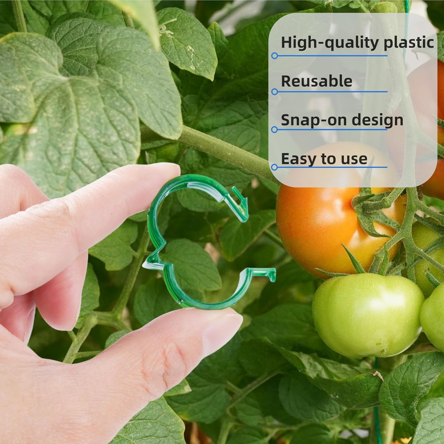 100 Pcs Plant Support Clips,Plastic Clips for Securing Plants,Tomato Vine Clips,